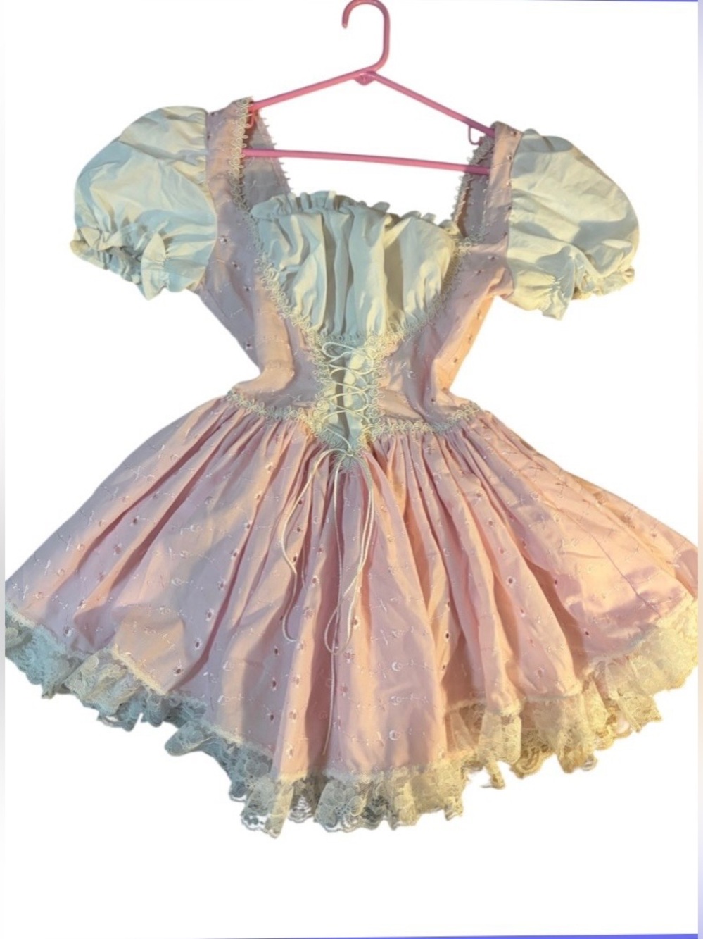Jeannie Nitro pink and white Heidi dress Size medium